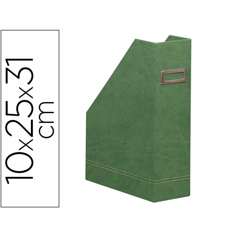 Porte-revues rhodiarama simil cuir sauge velout 10x25x31 cm