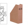 Porte-revues rhodiarama simil cuir taupe velout 10x25x31 cm