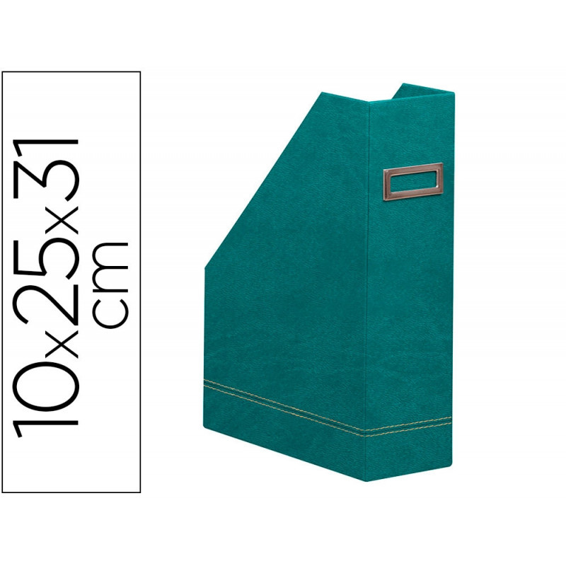 Porte-revues rhodiarama simil cuir paon velout 10x25x31 cm