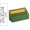 Porte-courrier rhodiarama 2 compartiments en simil cuir sauge velout 25x10x14cm