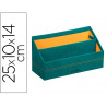 Porte-courrier rhodiarama 2 compartiments en simil cuir paon velout 25x10x14cm