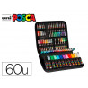 Mallette peinture posca marqueur encre inodore couvrante 60 coloris assortis