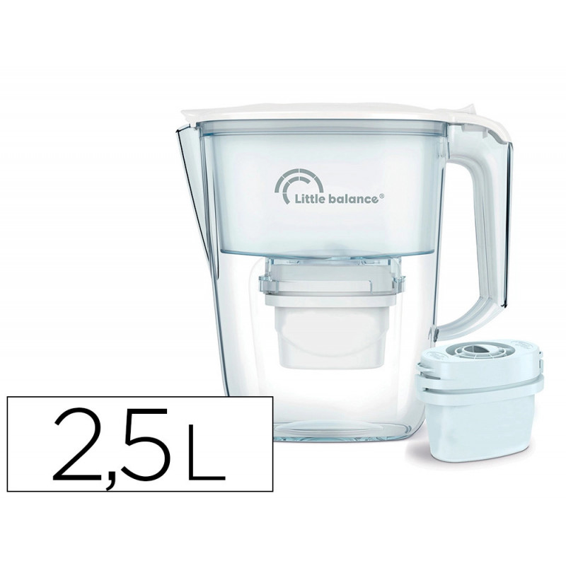 Carafe filtrante claire + 1 cartouche de filtration capacite 2,5l