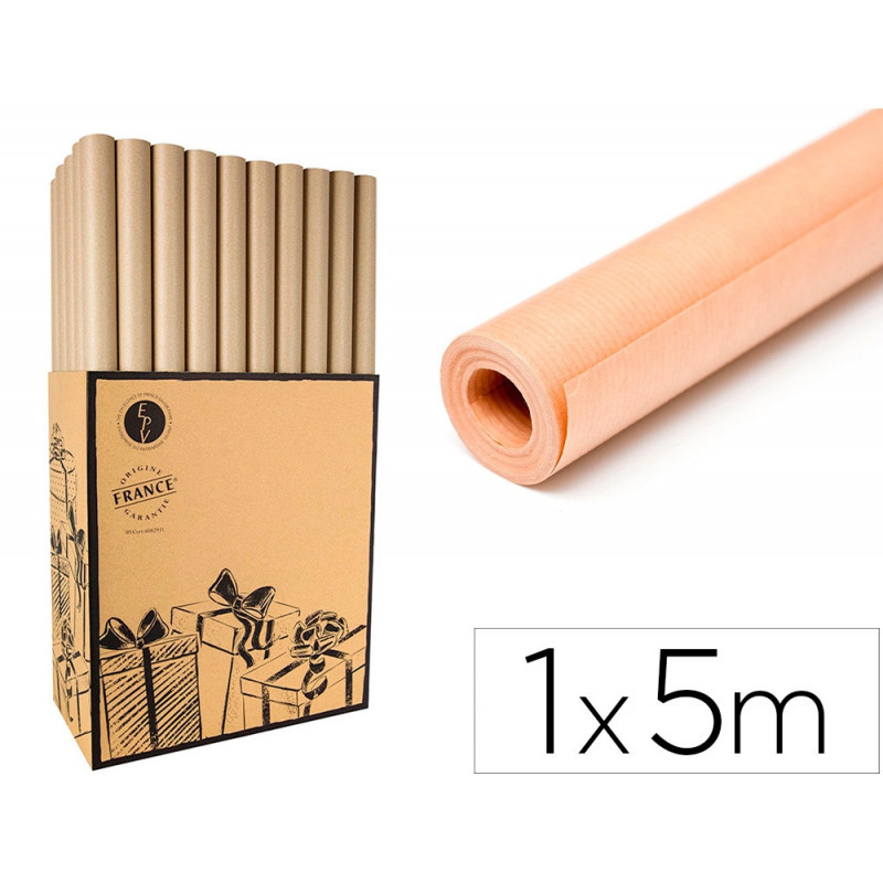 Rouleaux kraft veritable brun 1x5 m recycle 100%