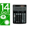 Calculatrice de bureau liderpapel xf31 14 chiffres solaire et piles coloris noir 170x122x35 mm