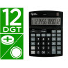 Calculatrice de bureau liderpapel xf30 12 chiffres correct auto-replay solaire et piles coloris noir