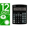 Calculatrice de bureau liderpapel xf29 12 chiffres taxes solaire et piles coloris noir 190x140x30 mm