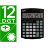 Calculatrice de bureau liderpapel xf27 12 chiffres taxes solaire et piles coloris noir 155x115x25 mm