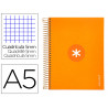 Cahier spirale antartik a5 14,8x21cm 240p 90g/m2 5x5mm 6 trous coil-lock coloris jaune