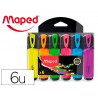 Surligneur maped fluo'peps fluorescent classic couleurs assorties pochette de 6