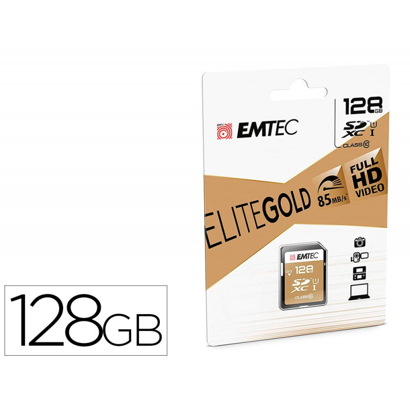Carte memoire emtec micro sd 85mb 128gb classe 10 elite gold