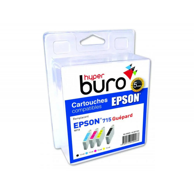 Pack de 4 cartouche hyperburos jet d'encre epson t0715