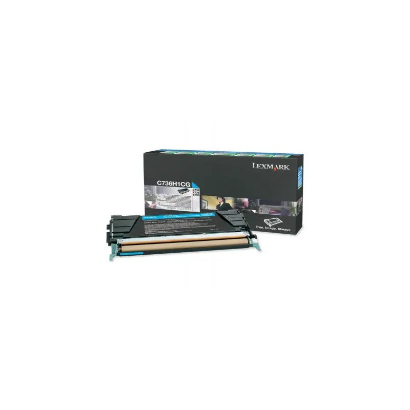 Cartouche laser lexmark c736h1cg coloris cyan 10000 pages