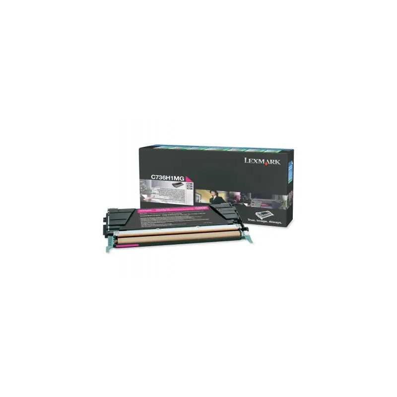 Cartouche laser lexmark c736h1mg couleur magenta 10000 pag