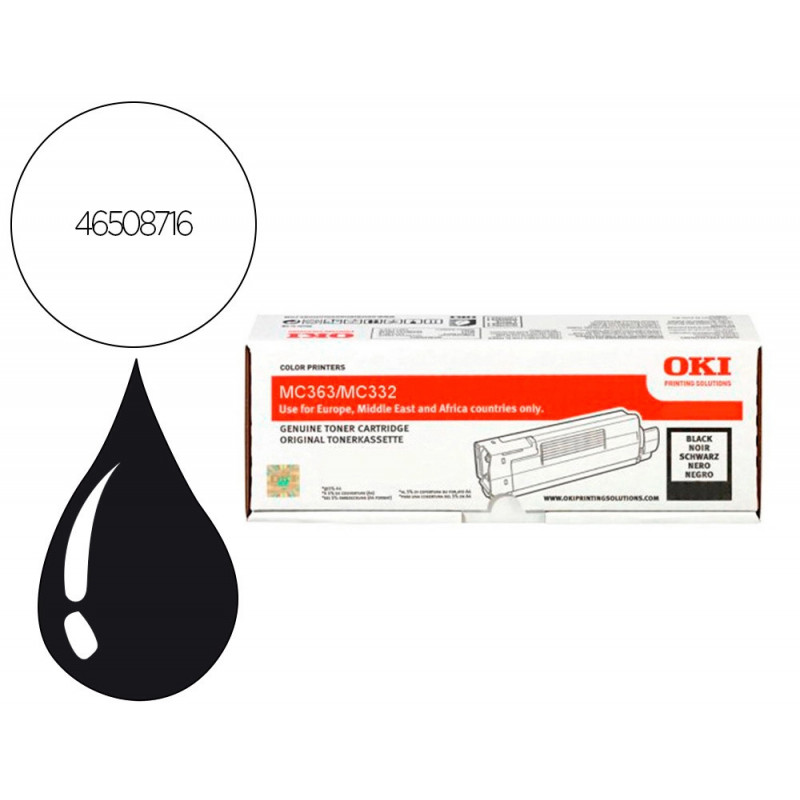 Toner laser oki 46508716 couleur noir 1500 pag