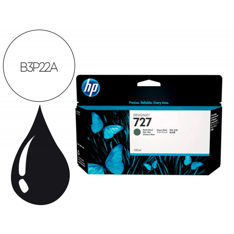 Cartouche hp jet d'encre 727 couleur noir mat 130ml