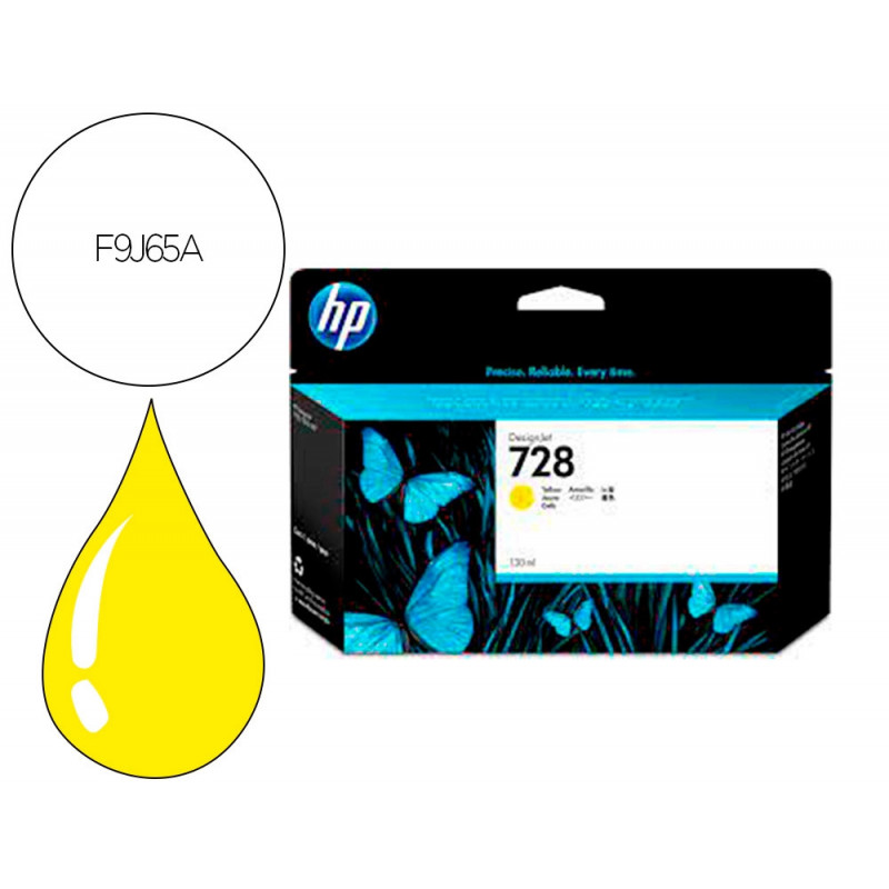 Cartouche hp jet d'encre 728 couleuer jaune 130ml
