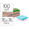 Bloc notes q-connect quick notes 76x76mm 100f adhesives repositionables monochrome rose ou bleu pastel pack 12 unites