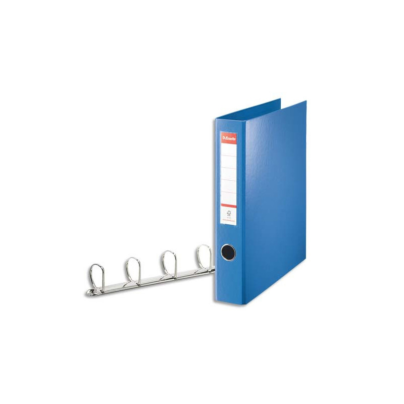 ESSELTE Classeur 4 anneaux en polypropylène, dos 6 cm intérieur et extérieur Bleu