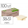 Bloc notes q-connect quick notes 38x51mm 100f adhesives repositionables coloris jaune pack 12 unites