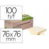 Bloc notes q-connect quick notes 76x76mm 100f adhesives repositionables coloris jaune pack 12 unites
