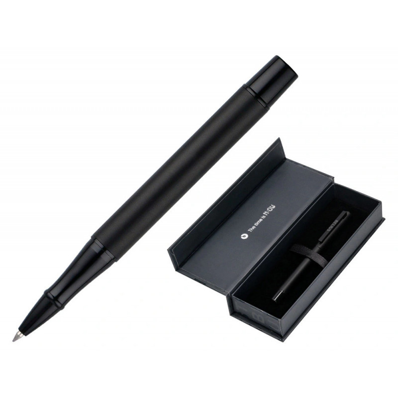 Roller belius unstoppable monochrome aluminium encre noire coloris noir dans coffret cadeau