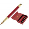 Stylo-plume et etui simili cuir belius soiree alum. details et attributs or encre bleue coloris bordeaux coffret cadeau