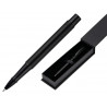 Roller belius turbo monochrome aluminium texture pointillee encre bleue coloris noir dans coffret cadeau