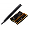 Stylo-bille belius origen aluminium brosse encre bleue coloris noir dans coffret cadeau