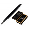 Stylo-plume et flacon d'encre belius origen aluminium brosse encre noire coloris noir dans coffret cadeau