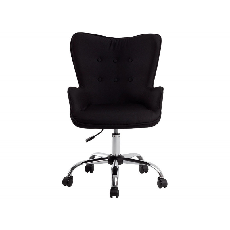 Fauteuil bureau q-connect messina recouvert tissu base metal chrome hauteur max 960mm largeur 570mm prof 620mm noir