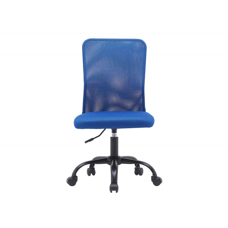 Fauteuil operateur q-connect parma maille base metal sans accoudoirs hauteur max 990mm largeur 480mm prof 590mm bleu