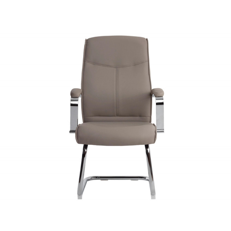 Siege visiteur q-connect modena simili cuir pieds metal chrome hauteur 1050mm largeur 630mm prof 650mm coloris gris