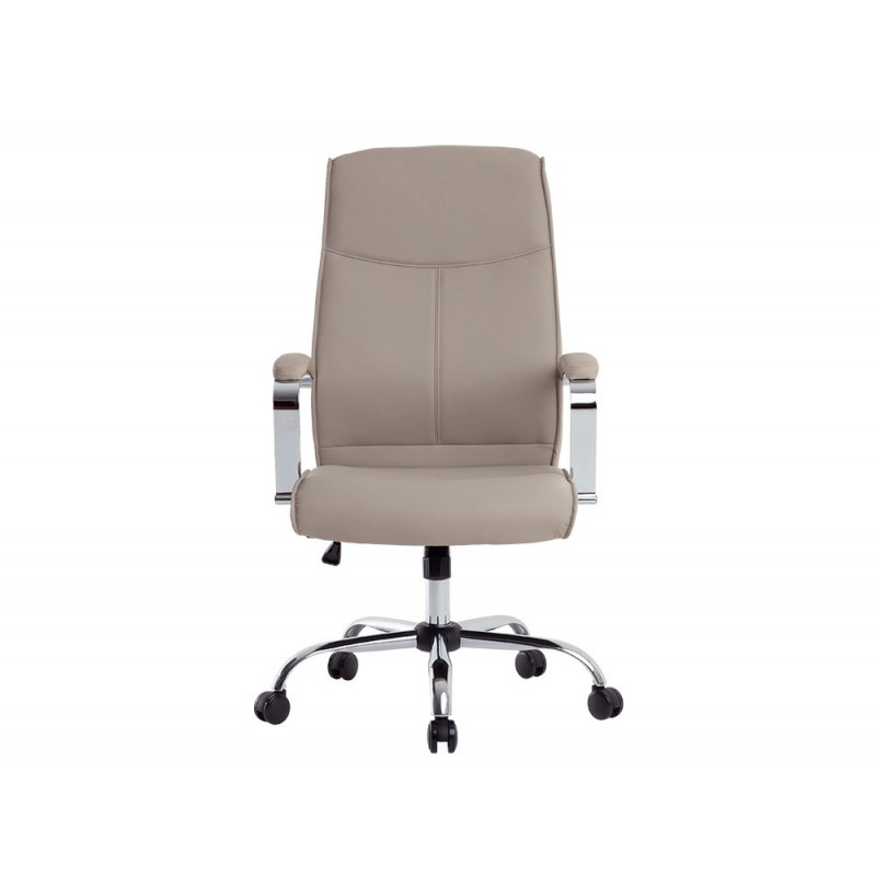 Fauteuil de direction q-connect modena simili cuir base acier chrome hauteur max 1210mm largeur 630mm prof 680mm gris