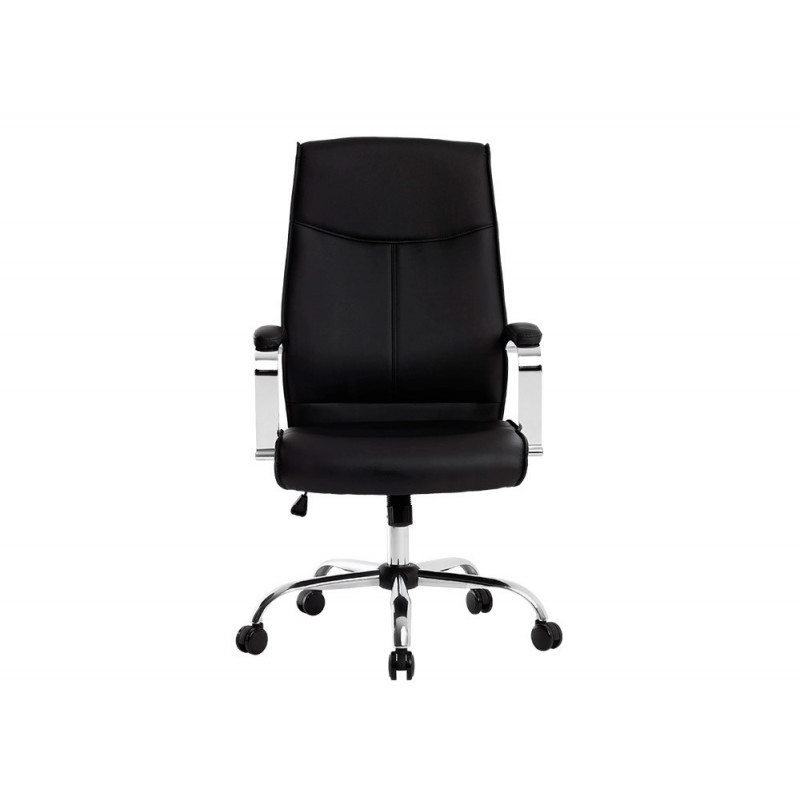 Fauteuil de direction q-connect modena simili cuir base acier chrome hauteur max 1210mm largeur 630mm prof 680mm noir