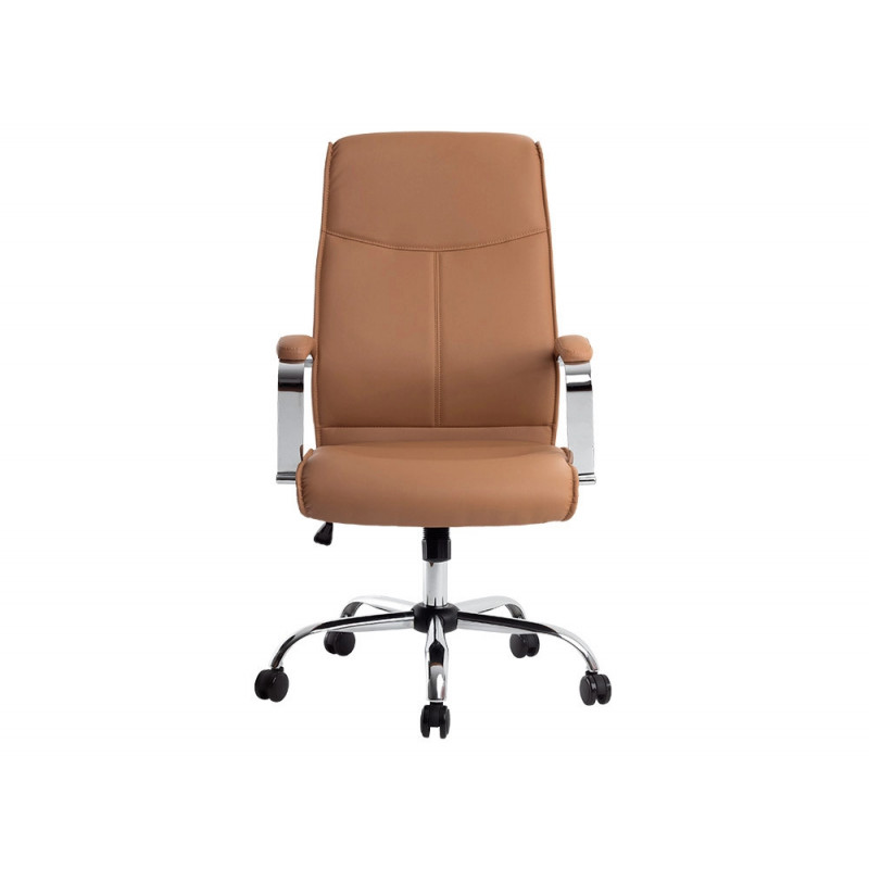 Fauteuil de direction q-connect modena simili cuir base acier chrome hauteur max 1210mm largeur 630mm prof 680mm creme