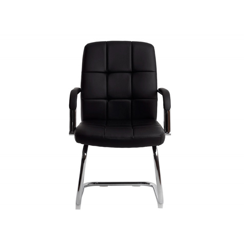 Siege visiteur q-connect piave simili cuir pieds metal chrome hauteur 1050mm largeur 610mm prof 680mm coloris blanc