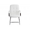 Siege visiteur q-connect piave simili cuir pieds metal chrome hauteur 1050mm largeur 610mm prof 680mm coloris blanc