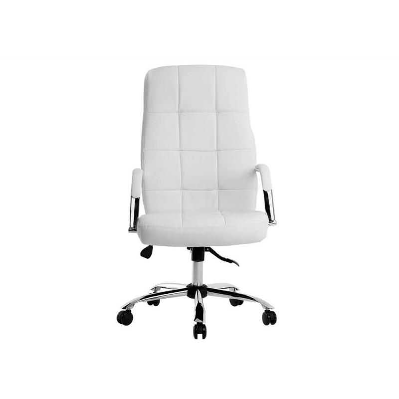 Fauteuil de direction q-connect piave simili cuir base acier chrome hauteur max 1250mm largeur 610mm prof 700mm blanc