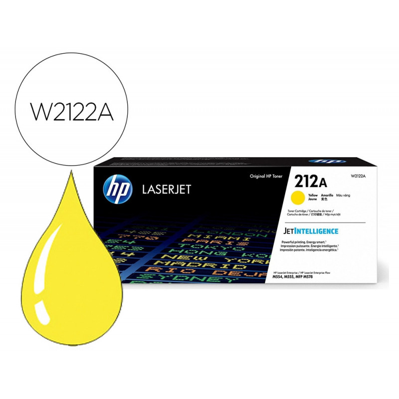 Toner hp original laserjet 212a jaune 4500 pages
