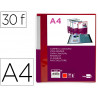 Protege-documents liderpapel personnalisable kangourou polypropylene 30 pochettes fixes a4 coloris rouge