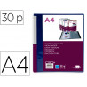 Protege-documents liderpapel personnalisable kangourou polypropylene 30 pochettes fixes a4 coloris bleu