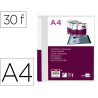 Protege-documents liderpapel personnalisable kangourou polypropylene 30 pochettes fixes a4 coloris transparent