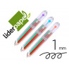 Stylo-bille liderpapel 10 en 1 pointe 1mm trait 0.7mm retractable