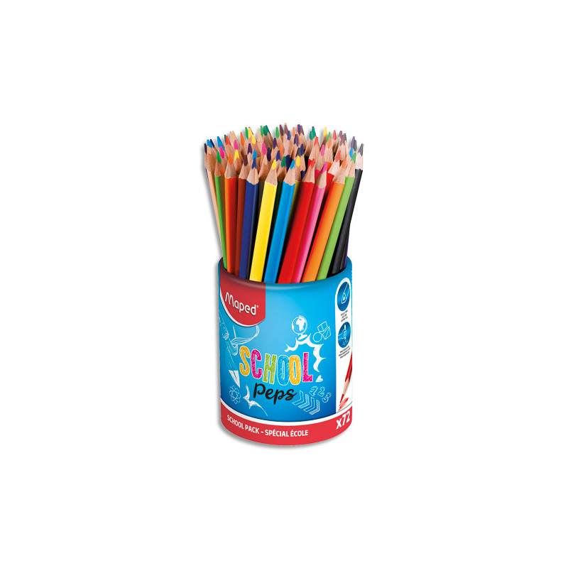 MAPED Pot de 72 crayons de couleur ColorPeps en pot
