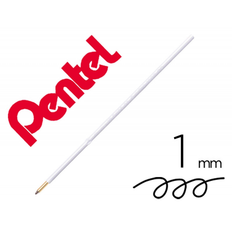 Recharge pour stylo-bille retractable pentel bx470 izee pointe large 1mm encre noire sachet 2 unites