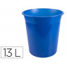 Corbeille papier q-connect plastique resistant 13l 275x285mm coloris bleu translucide
