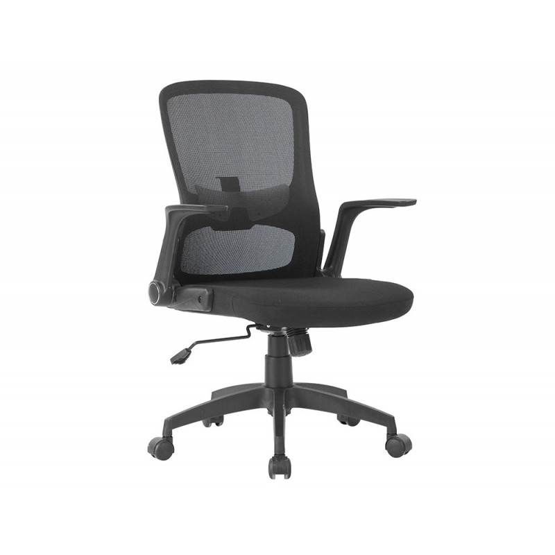 Chaise bureau q-connect rotative base nylon maille maximum supporte 130kg 910+75x550x610mm coloris noir