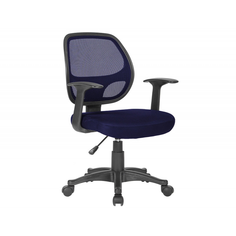 Chaise bureau q-connect rotative base nylon maille maximum supporte 120kg 870+120x550x590mm coloris bleu