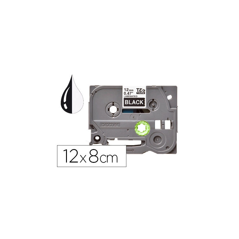 Ruban titreuse q-connect tze-335 noir-blanc 12 mm x 8 mt oze-335